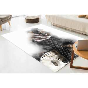 Alfombra de Guitarra en Acuarela: Decoración para Sala de Música, Regalo para Amantes de la Música, Alfombra Suave con Pelo Largo - Product Image 2