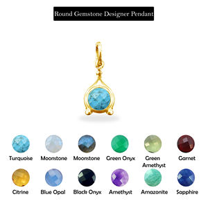 Pendentif de collier DIY en argent sterling 925 plaqué or avec pierre précieuse labradorite ronde facettée, serti de façon fantaisie, vente en gros de bijoux - Product Image 6