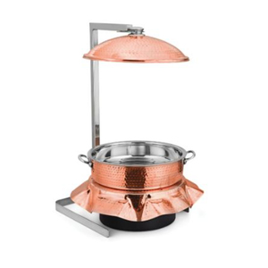 Merveilleux design rond en cuivre chauffe-plats rond décoratif chauffe-plat pour fournitures de restaurant d'hôtel au prix le plus bas - Product Image 2