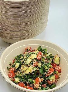 Disposable 750ml Eco-Friendly Biodegradable Paper Salad Plates with <b>Lid</b> <b>Microwave</b> Safe BPA Free Food Grade Durable Back School - Product Image 3