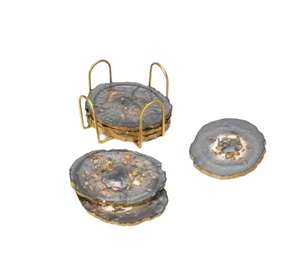 Trending Design Round Shape <b>Coaster</b> Set With Greatest Quality Cup And <b>Glass</b> <b>Coaster</b> Set From Manufacturer In India - Product Image 5