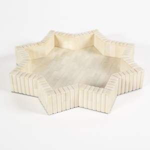 Plateau de service en bois de qualité supérieure avec incrustations de résine d'os, emballage personnalisé pour le service de chocolat, service de desserts, cadeaux de l'Aïd el-Fitr, cadeaux du Ramadan, nacre - Product Image 4