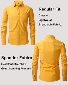 Camisa de negocios informal de manga larga para hombre de alta calidad, ropa cómoda y elegante en tela transpirable de ajuste clásico - Product Image 3