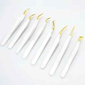 Pince à épiler Sevmek Surgical ZM-ET-087 45 75 90 degrés à pointe en fibre, volume, anti-magnétique, lisse, haute qualité, 10 mm pour cils - Product Image 1