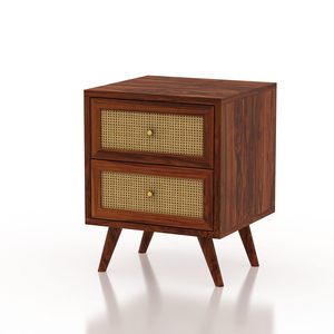 Latest 2024 Modern Rustic Handcrafted Solid Wood <b>Side</b> <b>Table</b> with <b>Storage</b> Shelf for Living Room Bedroom and Office - Product Image 6