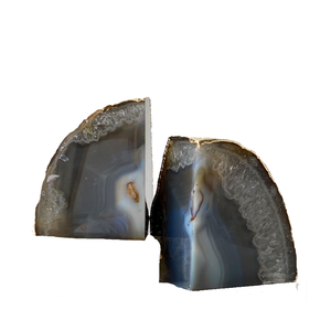 Serre-livres en agate grise naturelle de haute qualité Gravé Guérison Chakra Serre-livres en pierres précieuses Serre-livres en pierre décorative Grossiste - Product Image 1