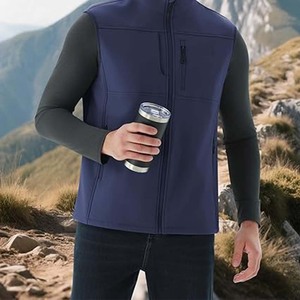 Chaleco de Invierno para Hombre con Logotipo Personalizado, Cierre Completo, Forro Polar Impermeable, Cálido, Suave, Personalizable en Color y Talla - Product Image 4