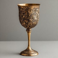 Verre à vin religieux orné de calice de communion plaqué argent de la foi éternelle MessiahGlass pour la sainte messe et les cérémonies sacrées