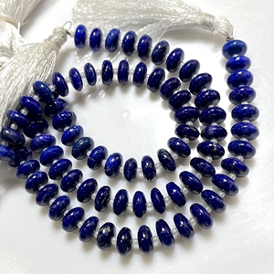 Prix usine perles de pierres précieuses naturelles bleu Lapiz Lazuli forme de Rondelle lisse taille 8mm pour bijoux - Product Image 3