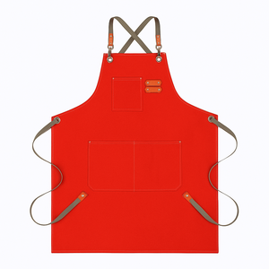 Hot Sale Heavy Duty Cross Back Cafe Oil-Proof Waterproof Working Garden Canvas Cotton Custom Logo Apron With Pocket - Product Image 3