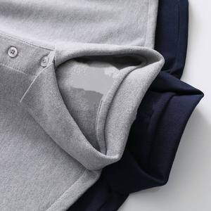 Camiseta Polo para hombre, Camiseta de algodón con cuello redondo de colores sólidos, camiseta de ajuste ancho con patrón Formal, manga corta - Product Image 6