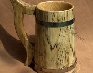 Tasse de camp de bière en bois d'acacia naturel de conception créative verres écologiques multi-formes fabriqués à la main pour les occasions de Noël comme cadeau - Product Image 3