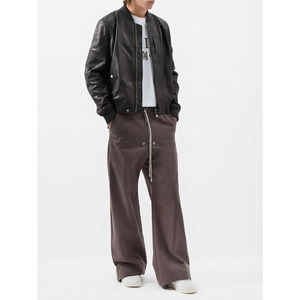 Veste en cuir noir de haute qualité pour hommes avec fermeture à glissière motif de lettre de saison d'hiver personnalisé en gros - Product Image 3