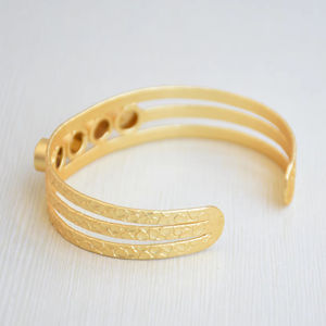 Adjustable Brass <b>Bracelet</b> <b>Gold</b> Plated Statement Handmade Unisex Fashion Jewelry Factory Price OEM ODM - Product Image 2