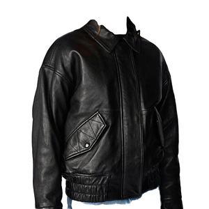Blouson Bomber Long et Fin en Cuir de Mouton Véritable pour Homme, Hiver, avec Fermeture Éclair, Doublure en Coton Respirante et Coupe-Vent 2026 - Product Image 1