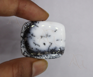 Ágata dendrítica natural, Ópalo, piedras preciosas sueltas, cojín, cabujón, dendrita, piedra opaca, 3x5mm a 20x30mm, venta al por mayor - Product Image 5