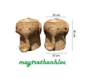 Cesta de almacenamiento en forma de elefante ecológica de ratán natural con diseño único de jacinto de agua endulza tu espacio vital Vietnam - Product Image 6