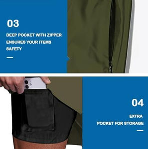 <b>Men's</b> Sports Gym <b>Shorts</b> Sustainable <b>5</b> <b>Inch</b> <b>Inseam</b> High Quality Custom Logo Waistband Solid Pattern Workout Athletic Activewear - Product Image 5