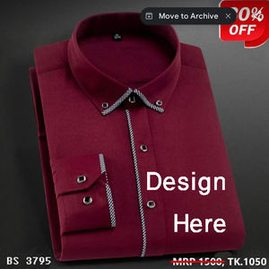 Camisa de hombre más vendida, nuevo diseño elegante a la moda, 100% algodón, temporada de otoño, exportación directa desde Bangladesh - Product Image 1