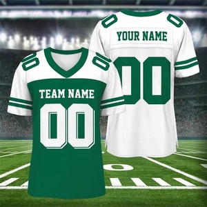 Camisetas de gimnasio deportivas de verano personalizables para hombre, uniforme de fútbol holgado de gran tamaño de manga corta personalizado, conjuntos de gimnasio de fútbol americano - Product Image 3