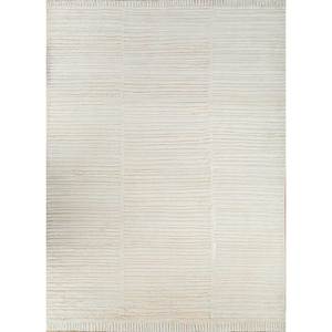 พรมขนสัตว์ถักมือลายทางคลาสสิกและลายนามธรรมทรงสี่เหลี่ยมผืนผ้าสำหรับห้องนั่งเล่น รุ่น Zuri Ivory สำหรับใช้ในบ้าน-RA-1117 - Product Image 1