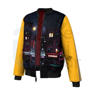 Chaqueta de bombardero de alta calidad para hombre, estilo callejero, nuevo diseño, cremallera completa, cuello levantado, ropa de invierno, bordado frontal, servicio OEM - Product Image 1