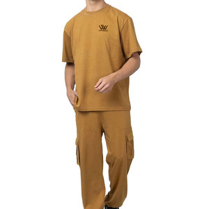 Último diseño ropa casual hombres pantalones cortos manga Color sólido transpirable camisetas y pantalones conjunto para la venta - Product Image 1