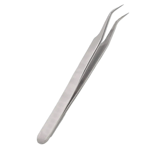 Pinzas de ojo de acero inoxidable para pestañas personalizadas privadas rectas recubiertas de color, herramienta de agarre, extensión de grado, punta de pestañas, pinzas de volumen - Product Image 3