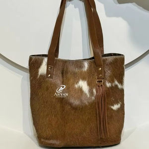 2024 ใหม่แฟชั่นผมCowhideหนังขอบWestern Toteกระเป๋าร้อนขายไหล่กระเป๋าสไตล์หรูหรากระเป๋าช้อปปิ้งสําหรับสตรีใช้ - Product Image 1