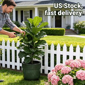 Ensemble de 3 pots à fleurs en céramique de style américain, faits à la main, écologiques, pour intérieur/extérieur, design moderne - Product Image 1