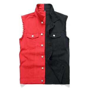 Gilet pour hommes Gilets pour hommes Respirant Mode Personnalisé Offres Spéciales Broderie Noir Sans Manches Grande Taille Imprimé Denim Gilet Veste pour Hommes - Product Image 1
