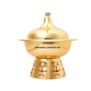 Olla de acero inoxidable con acabado dorado mate, cazuela hecha a mano de calidad superior, calentador de alimentos de metal elegante más vendido - Product Image 1