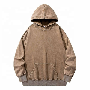 Nueva Sudadera con capucha lavada con ácido de Terry francés de alta calidad para hombre, sudaderas con capucha desgastadas con lavado de piedra de gran tamaño personalizadas - Product Image 3