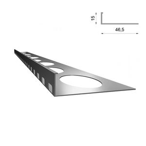 Renoplast ®   Profilé de nez de marche en aluminium SZ15 pour sols en résine - Profilé d'escalier de 200 cm, profilé de bordure de carrelage - Product Image 6