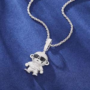 Micro Moissanite <b>Monkey</b> Pendant - Product Image 2
