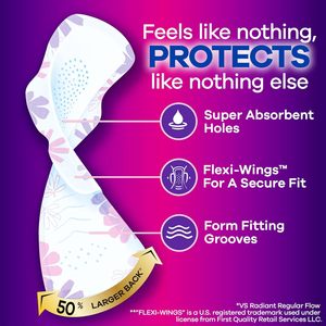 Fournisseur réputé de protège-slips en coton à ailettes, faible absorption, respirant, usage quotidien, 54 unités (3 paquets de 18) NOUVEAU - Product Image 5