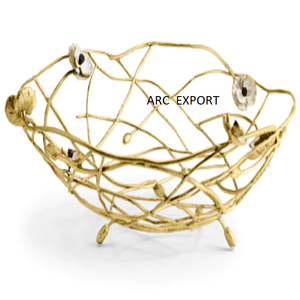 Bol de service alimentaire antique en forme de fleur en aluminium de la plus grande qualité Métal Couleur noire Design Bol de nourriture et de fruits au prix le plus bas - Product Image 5