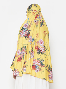 Último diseño de las mujeres de algodón estampado floral Namaz Dupatta encantador color amarillo nueva llegada India precio al por mayor de las mujeres musulmanas - Product Image 5