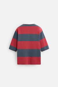Premium Vintage Streetwear Polo Hombres Camiseta de algodón a rayas con logotipo personalizado Cuello de solapa Loose Fit Oversized Rugby Style T-Shirt - Product Image 6