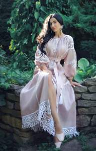 ชุดเดรสลูกไม้ปักลายแบบยูเครน,ชุดเดรสแขนสามส่วนสำหรับใส่ไปงานปาร์ตี้ดีไซน์เนอร์ - Product Image 4