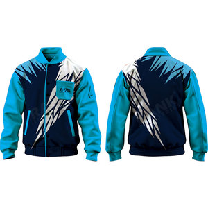 Wholesale Customized Design Printing Stand Collar Front Logo <b>Fleece</b> Breathable Eco-Friendly Letterman Winter <b>Jacket</b> Streetwear - Product Image 6
