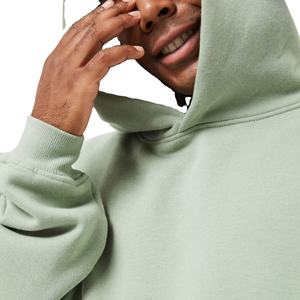 Pull à capuche décontracté surdimensionné 80% coton 20% polyester épaules tombantes décolleté croisé ourlet côtelé poignets motif solide - Product Image 3