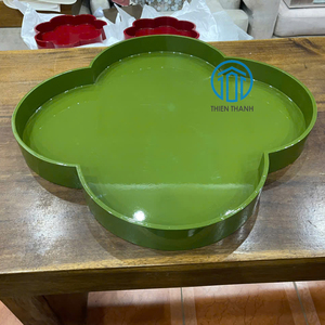 Plateaux en laque de forme violette, best-sellers en gros, faits à la main, plateau de service décoratif, finition brillante, design pour la décoration de la maison, table - Product Image 2