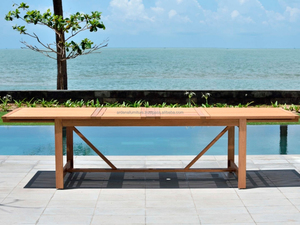 Ensemble de table et chaises de jardin ARDENA en bois, chaises modernes confortables et robustes, style farmhouse, pour cour, salon, extérieur, parc, hôtel, villa - Product Image 4