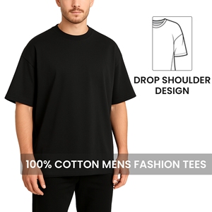 Vente en gros de T-shirts de créateur de 300 grammes pour hommes T-shirt à motif de lettres blanches imprimé de logo personnalisé - Product Image 6