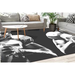 American Football Players Printed <b>Rug</b> - Sport Themed Bedroom Entryway Decor,Chenille <b>Rug</b> - Product Image 2