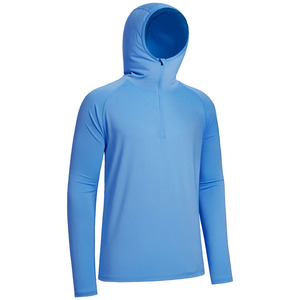 Chemise de pêche à manches longues à capuche respirante personnalisée UPF 50 pour hommes avec protection UV, séchage rapide, polyester/coton, taille plus - Product Image 3