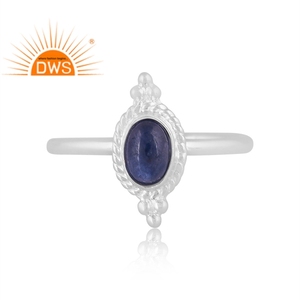 Latest Handmade Design Fine <b>Sterling</b> <b>Silver</b> Natural Blue Sapphire Gemstone <b>Adjustable</b> <b>Ring</b> Jewelry For Women Gift For Her - Product Image 2