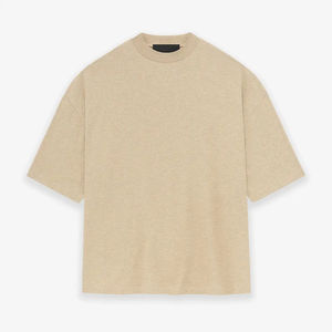 T-shirts pour hommes en coton 100% de qualité supérieure, tricotés sur mesure, couleur unie, style chinois décontracté, col rond, taille oversize, vente en gros - Product Image 3