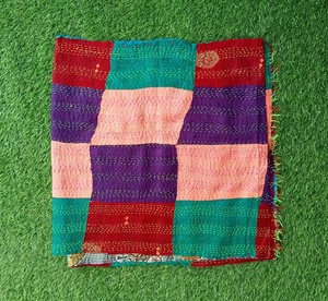 indian handmade <b>silk</b> <b>scarves</b> reversible stole vintage kantha muffler assorted color bangoli <b>scarves</b> <b>silk</b> neck <b>scarf</b> - Product Image 2